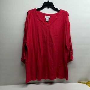 Soft surroundings top tunic size L pink